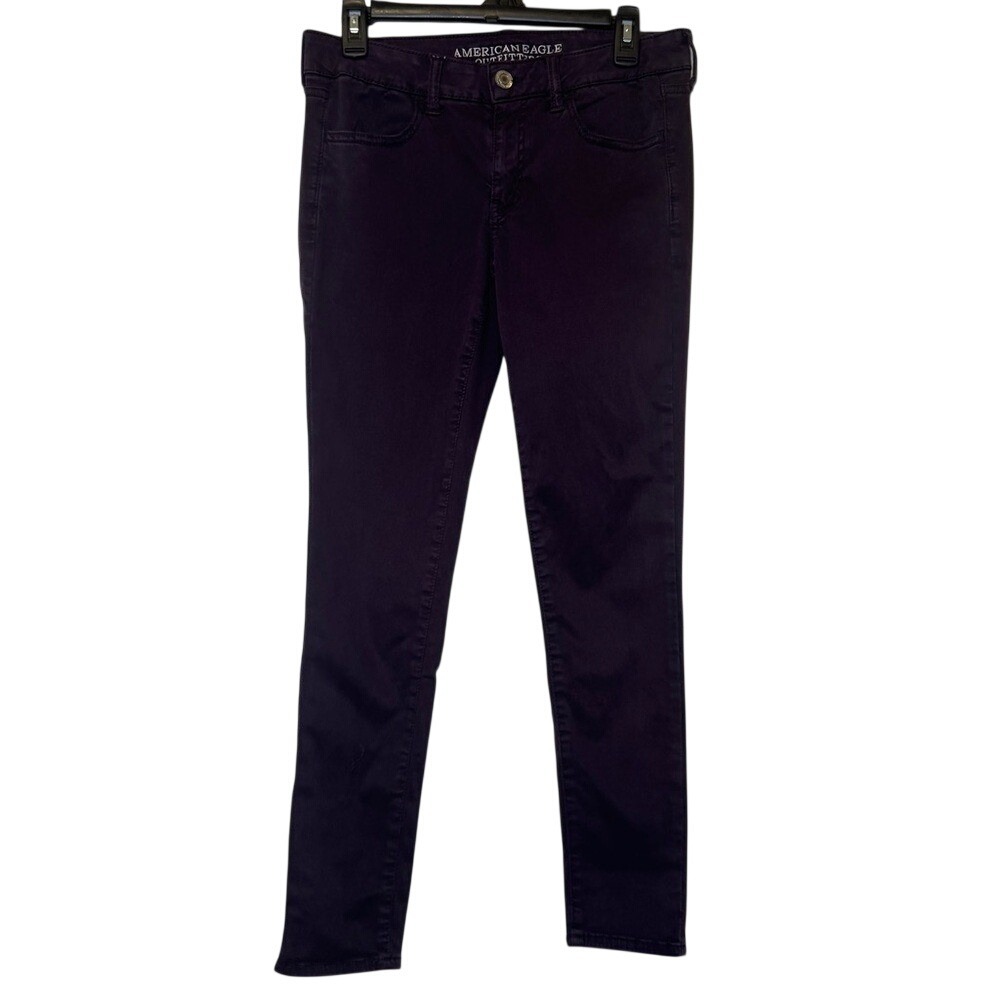 American Eagle Dark Plum Purple Jeggings Jeans Pants Size 8